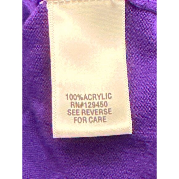 CCC Detailed Purple Sequined Long Sleeve 1990s Vintage Knit Cardigan Size Medium - Picture 5 of 8